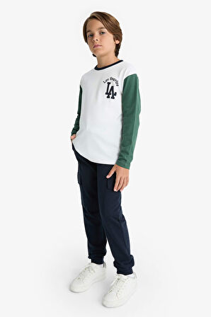 Erkek Çocuk 2'li Takım Baskılı Uzun Kollu Tişört Eşofman Altı