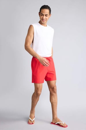 DeFacto Sporcu Baskılı Esnek Dokulu Kısa Boy Deniz Şortu B5952AX26HSRD286