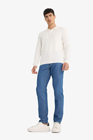 Tapered Fit Geniş Paça Jean Pantolon