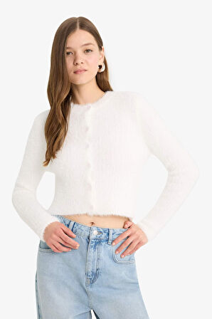 Coool Slim Fit Dar Kesim Bisiklet Yaka Triko Hırka