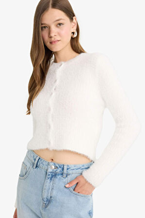 Coool Slim Fit Dar Kesim Bisiklet Yaka Triko Hırka