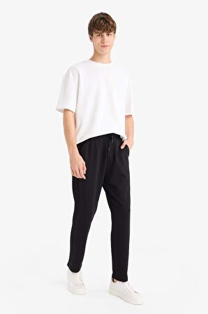 Regular Fit Beli Bağcıklı Düz Paça Eşofman Altı