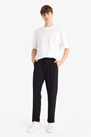 Regular Fit Beli Bağcıklı Düz Paça Eşofman Altı