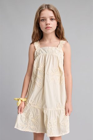 DeFacto Askılı Fırfırlı Brode Mini Elbise Kız Çocuk G8979A826HSER134