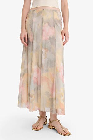 Coool A Kesim Floral Normal Bel Tül Maxi Etek