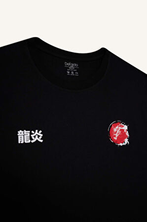 Boxy Fit Baskılı Bisiklet Yaka Atlet