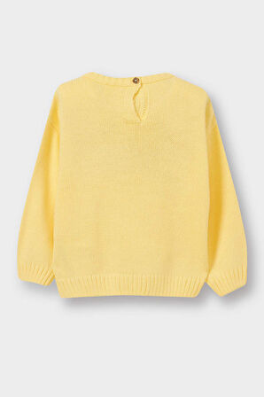 Kız Bebek Bisiklet Yaka Çiçekli Kazak