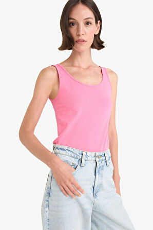 Slim Fit Dar Kesim Basic Düz Yuvarlak Yaka Atlet