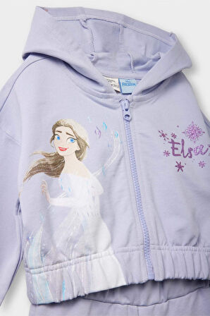 Kız Bebek Frozen 2'li Takım Kapüşonlu Sweatshirt Eşofman Altı