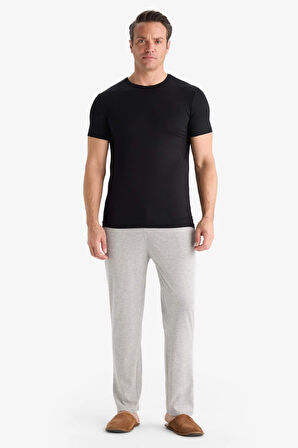 Premium Slim Fit Dar Kesim Bisiklet Yaka Modal Üst