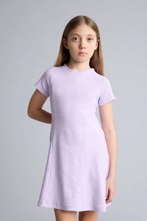 DeFacto A kesim Bisiklet Yaka Kısa Kollu Fitilli Kaşkorse Elbise Kız Çocuk E5801A826SMPR143