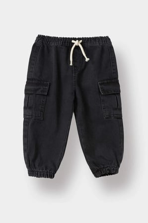 Defacto F3761A5NM36 DENIM Erkek Bebek Beli Lastikli Jogger Fit Jean Pantolon