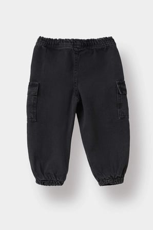 Defacto F3761A5NM36 DENIM Erkek Bebek Beli Lastikli Jogger Fit Jean Pantolon