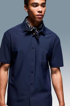 DeFacto Regular Fit Kısa Kollu Lacivert Gömlek G1050AX26SMNV253