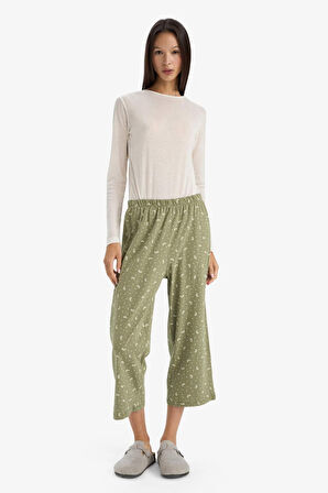 Beli Lastikli Desenli Pijama Altı