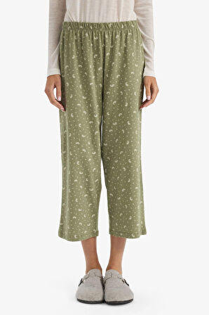 Beli Lastikli Desenli Pijama Altı