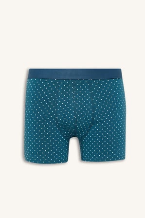 Defacto G9279AXBE785 Mavi Regular Fıt Şal Desenli 3'lü Boxer