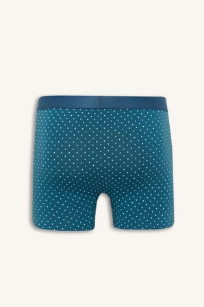 Defacto G9279AXBE785 Mavi Regular Fıt Şal Desenli 3'lü Boxer