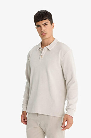 Regular Fit Polo Yaka Sweatshirt
