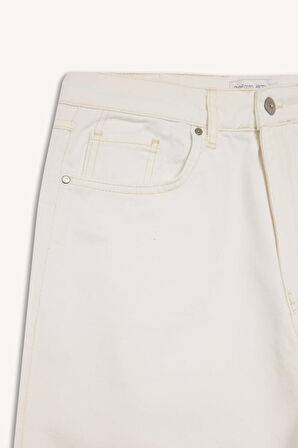 %100 Pamuk Baggy Fit Geniş Paça Jean Pantolon