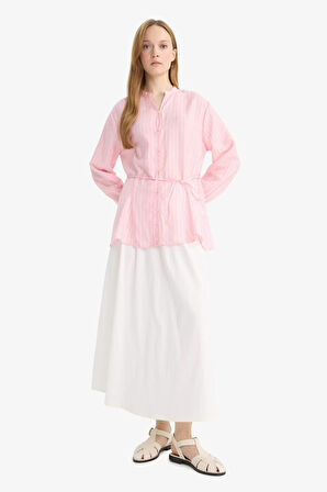 Relax Fit Çizgili Uzun Kollu Tunik