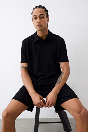 DeFactoFit Standart Fit Polo Yaka Sporcu Modal Kısa Kollu Polo Tişört