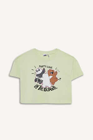 DeFacto Kız Çocuk We Bare Bears Bisiklet Yaka Kısa Kollu Tişört E6552A825HSGN653