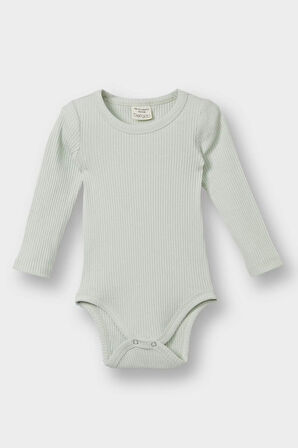 Erkek Bebek Yenidoğan Fitilli Kaşkorse 2'li Uzun Kollu Çıtçıtlı Body