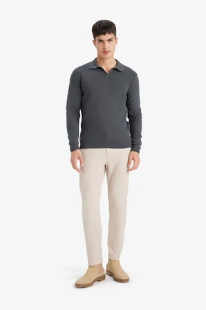 Standart Fit Polo Yaka Triko Kazak