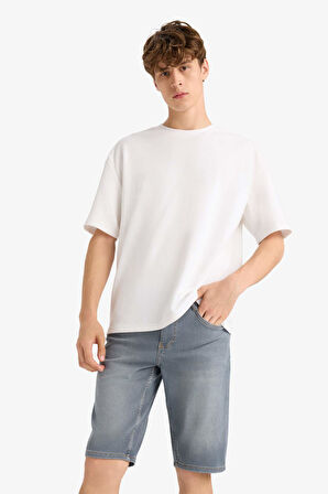 Slim Fit Dar Kesim Jean Bermuda