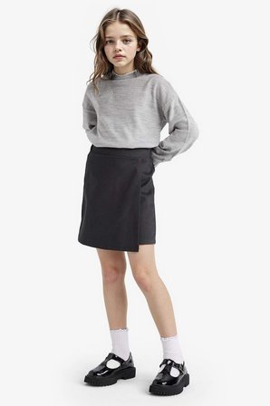 DeFacto Okul Beli Lastikli Gabardin Şort Etek Kız Çocuk F1434A825AUAR213