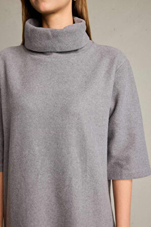 Balıkçı Yaka Yarım Kollu Mini Elbise