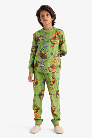Erkek Çocuk Teenage Mutant Ninja Turtles:Mutant Mayhem Pijama Takımı Uzun Kollu Üst uzun Alt