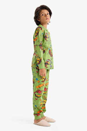 Erkek Çocuk Teenage Mutant Ninja Turtles:Mutant Mayhem Pijama Takımı Uzun Kollu Üst uzun Alt