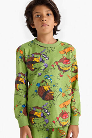 Erkek Çocuk Teenage Mutant Ninja Turtles:Mutant Mayhem Pijama Takımı Uzun Kollu Üst uzun Alt