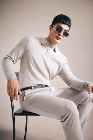 DeFacto %100 Yün Standart Fit Polo Yaka Kazak F3121AX25WNBG300