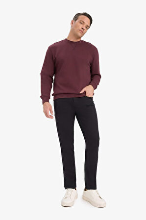 %100 Pamuk Regular Fit Bisiklet Yaka Sweatshirt