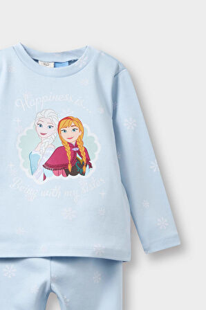 Kız Bebek Frozen Pijama Takımı Uzun Kollu Üst Uzun Alt 