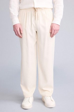 DeFacto Yumuşak Dokulu Relax Fit Bej Pantolon G8149AX26SMBG734