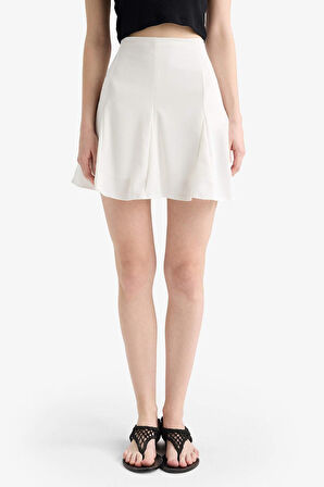 Coool A Kesim Normal Bel Penye Astar Krep Mini Etek