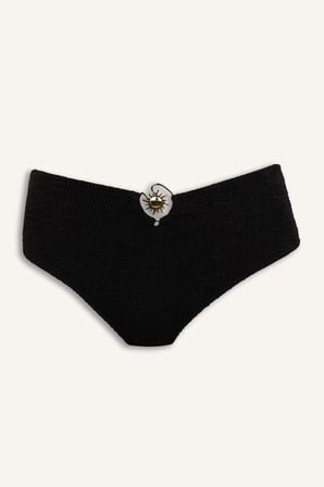 DeFacto Regular Fıt Kırışık Dokulu Siyah Bikini Alt E0209AX26SMBK81