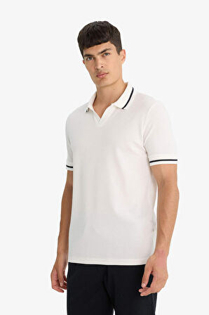 Regular Fit Polo Yaka Bubble Kısa Kollu Tişört