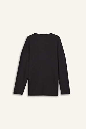 Boxy Fit Bisiklet Yaka Sweatshirt