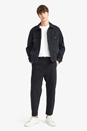 Regular Fit Düğmeli Cepli Jean Ceket