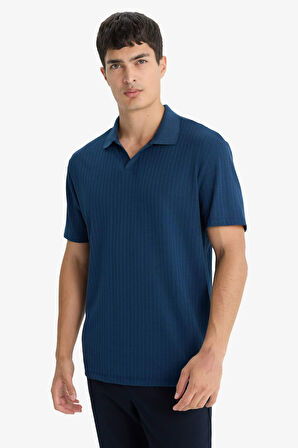 Regular Fit Krinkıl Polo Yaka Kısa Kollu Tişört