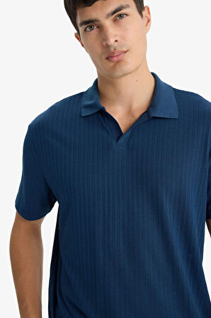 Regular Fit Krinkıl Polo Yaka Kısa Kollu Tişört