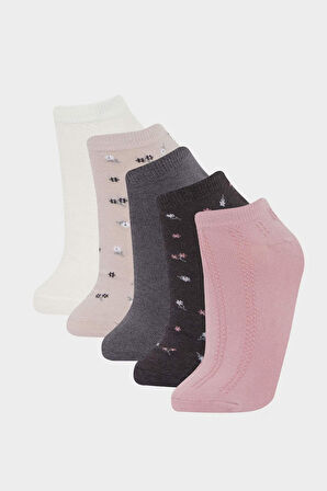 Kadın 5'li Pamuklu Patik Çorap