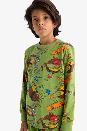 Erkek Çocuk Teenage Mutant Ninja Turtles:Mutant Mayhem Pijama Takımı Uzun Kollu Üst uzun Alt