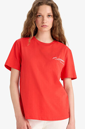 Regular Fit Bisiklet Yaka Atatürk Baskılı Kısa Kollu Tişört