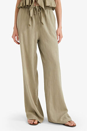 Wide Leg Çift Cepli Normal Bel Standart Boy Pantolon